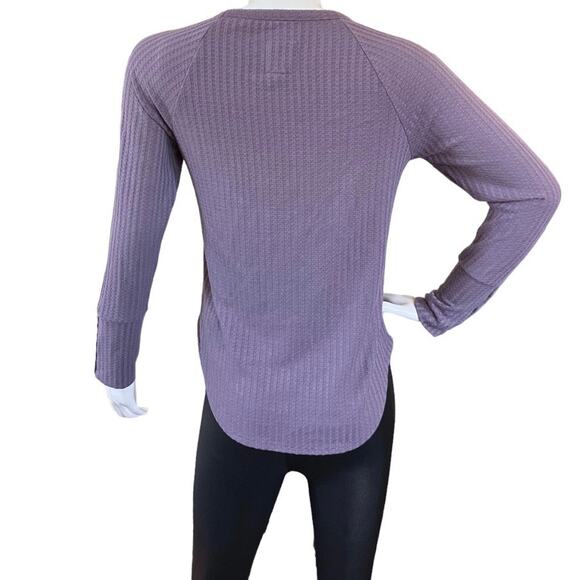 Chaser Light Purple Lilac Waffle Knit Long Sleeve Small - Picture 2 of 3